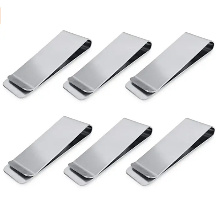 Custom blank stainless steel metal carbon fiber money clip/metal folding money clip/cheap unique money clip