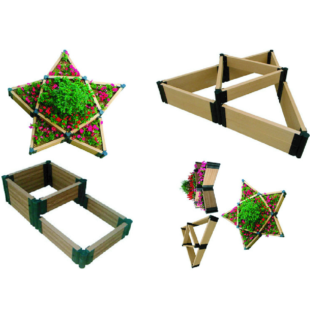 High durable weather resistant cheap price outdoor wood plastic composite DIY flower box bed landscape plastic flower planter