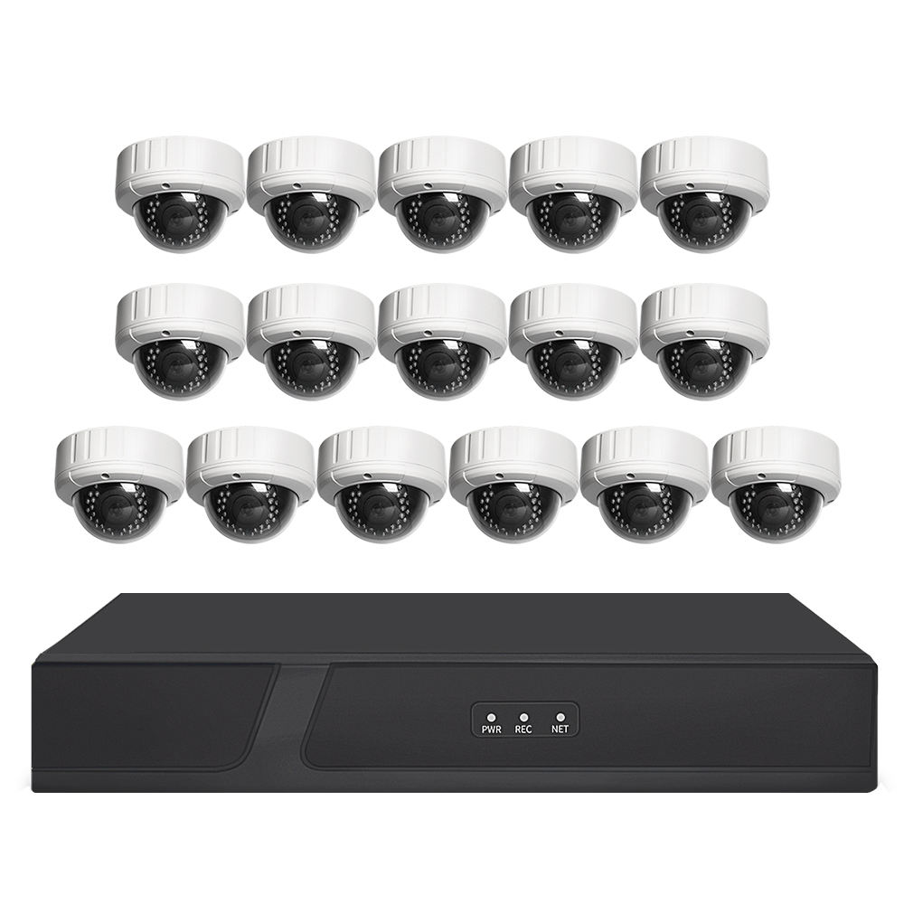 Security Video Surveillance Camera Set, HD CCTV System, POE Dome NVR, 3MP, 5MP, 16CH