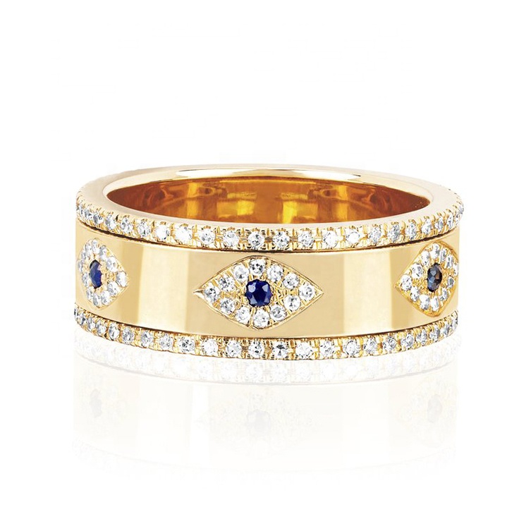 Женская мода chanelle ювелирные изделия 925 стерлингового серебра 18k позолоченный с клипсами Дурной глаз золото обручальное кольцо
