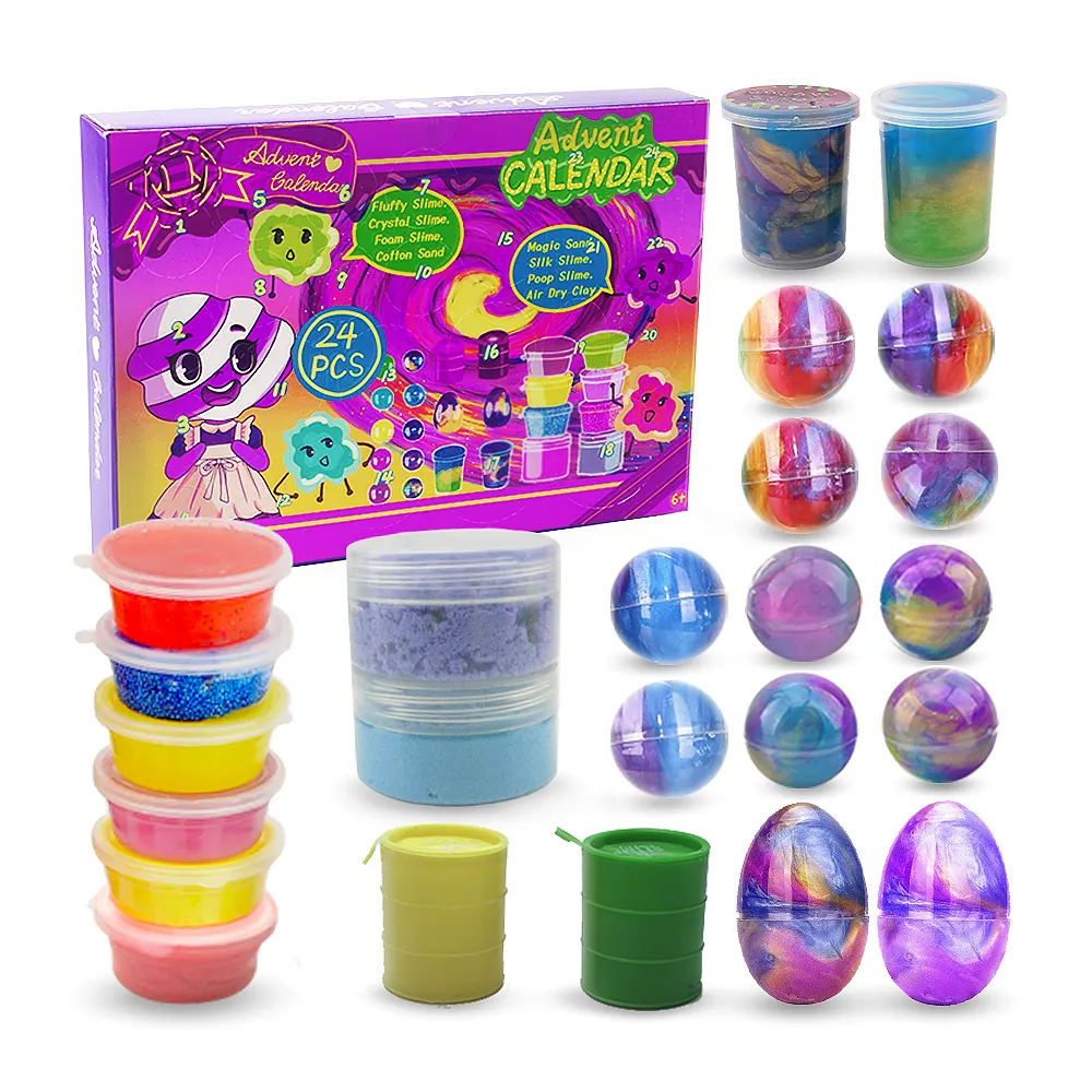 TOYSRUNNER 24 Colors Diy Kit Slime Kids Poopsie Surprise Unicorn Set Filler Clear Accessories Slime