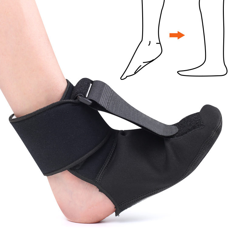 2021 New Upgraded Adjustable Ankle Foot Black Night Splint for Plantar Fascitis