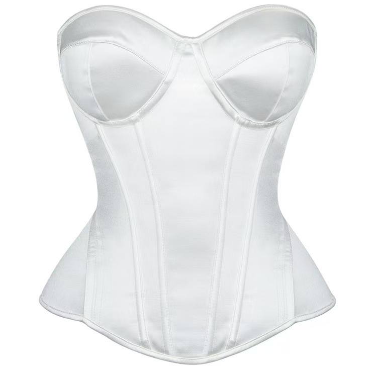 Womens Longline Lace Bustier Bra Lace Up Party Corset