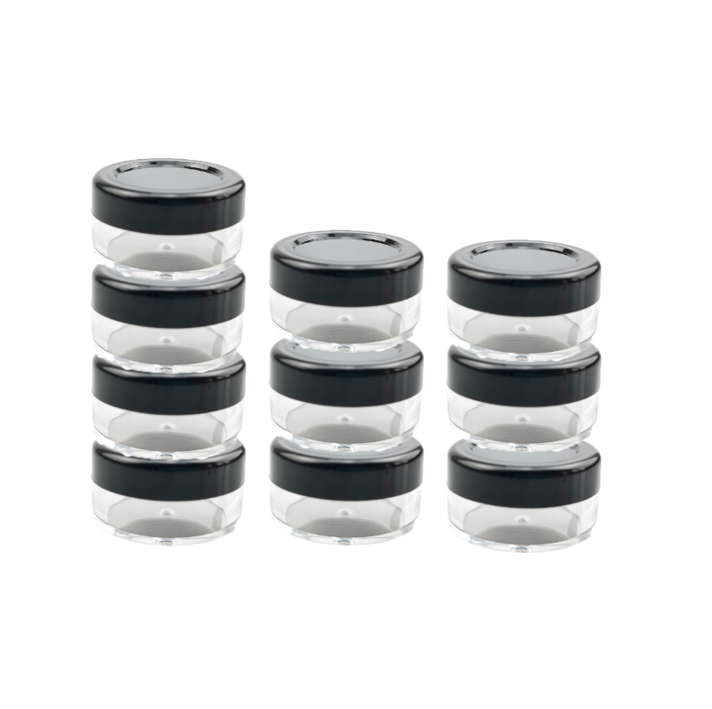 HOT Round Pot Jars Plastic Cosmetic Nail Containers Set with Lid for Liquid Creams Sample 3g 5g 10g 15g 20g