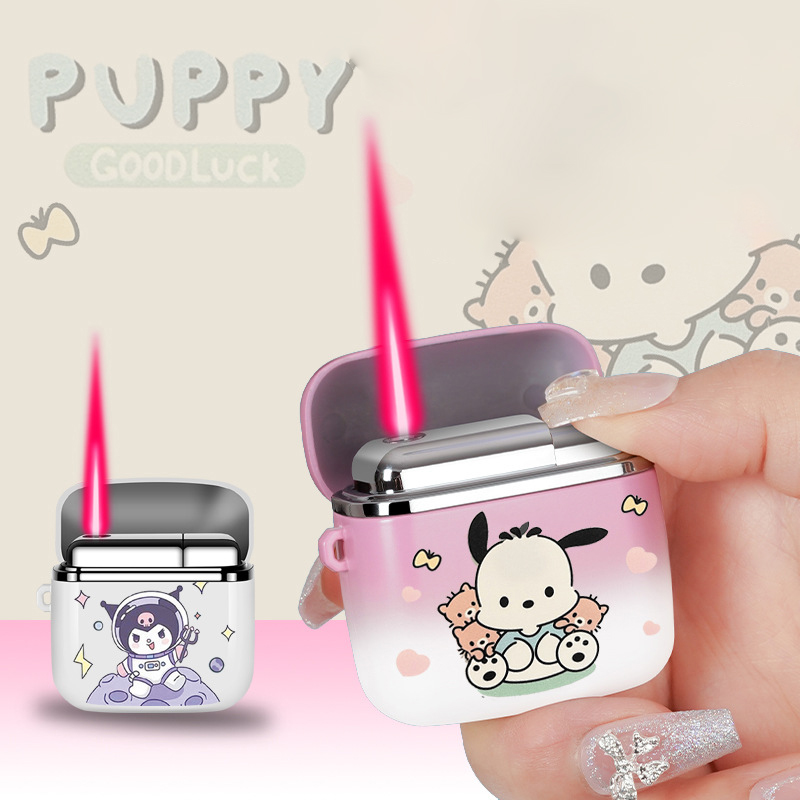 Чехол для наушников Kuromi Lighter бутан газовый Красный Пламя Kitty Зажигалка сигарета