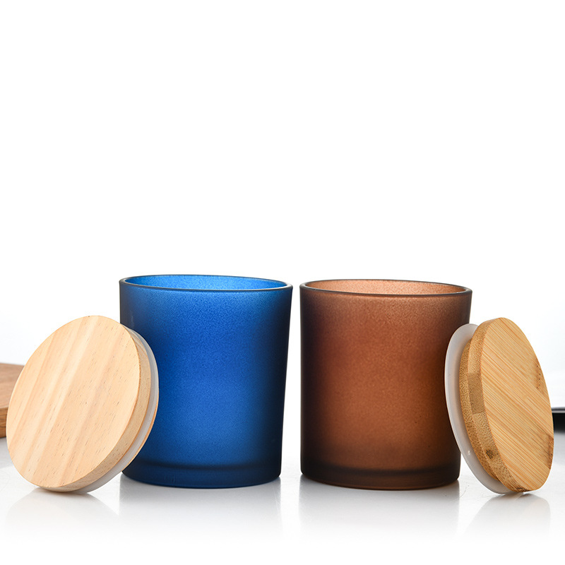 Wholesale High Quality 4oz 8oz 10oz Glass Candle Jar With Colored