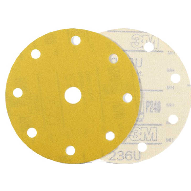 3M dry abrasive sand paper 6 "9 hole self-adhesive disc pneumatic dust-free grinding machine 236U flocking sand paper