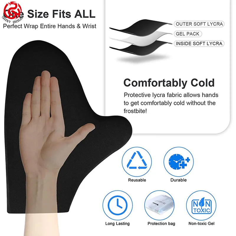 Hot And Cold Therapy Reusable Arthritis Ice Pack Gloves Finger Compression Gel Ice Glove