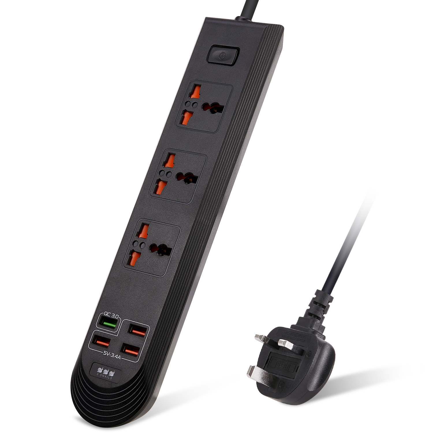 BKL-08 Universal power socket 3AC with 4USB With QC3.0 Quick charger Extension strip