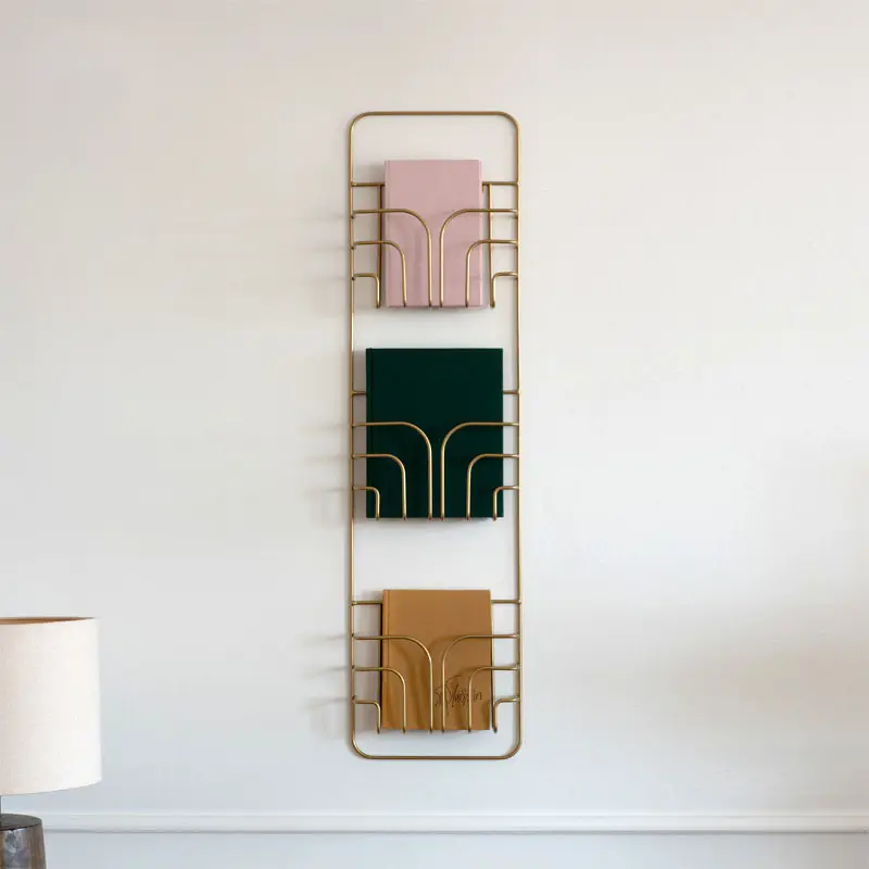 Simple Notebook Storage Racks Living Room Wall-mounted Rack Metal Magazine Display Racks