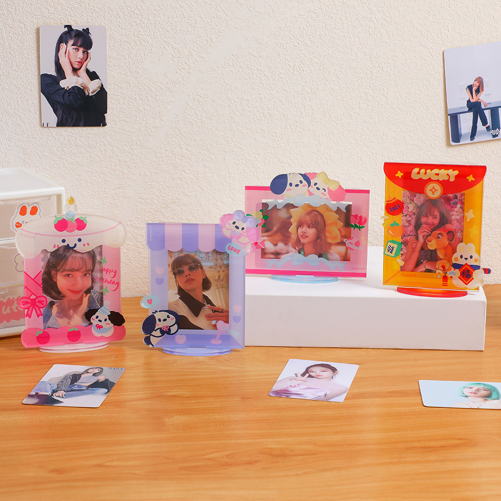 Акриловая зеркальная фоторамка KPOP Фотокарта и стенд для фотографий Instax 3 дюйма Рабочий стол
