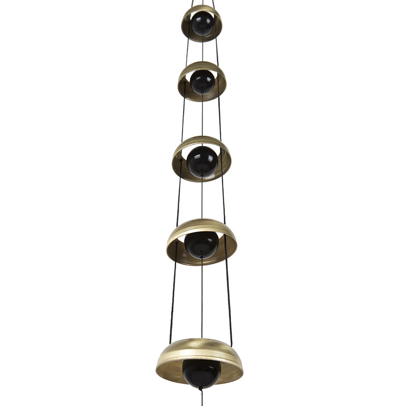 E141 36 Inch Japanese Home Decor Windchimes With 5 Glass Beads Bells Outdoor Garden Hanging Decoration Tower Style Wind Chimes