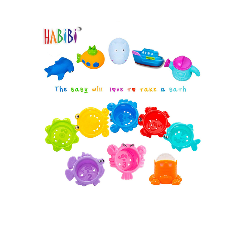 squirt shower rubber bath toy assortment bath educational baby bathing shower toys