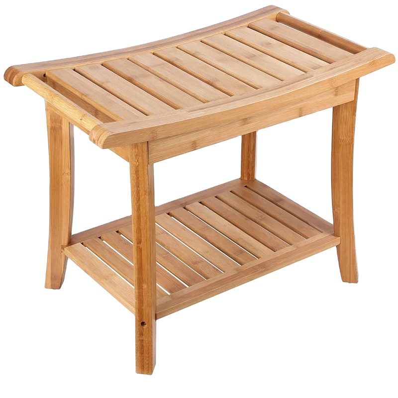 multifunction Natural bamboo Shower bench with Fashion Creative bathroom display Stool and Shoe storage Organizer