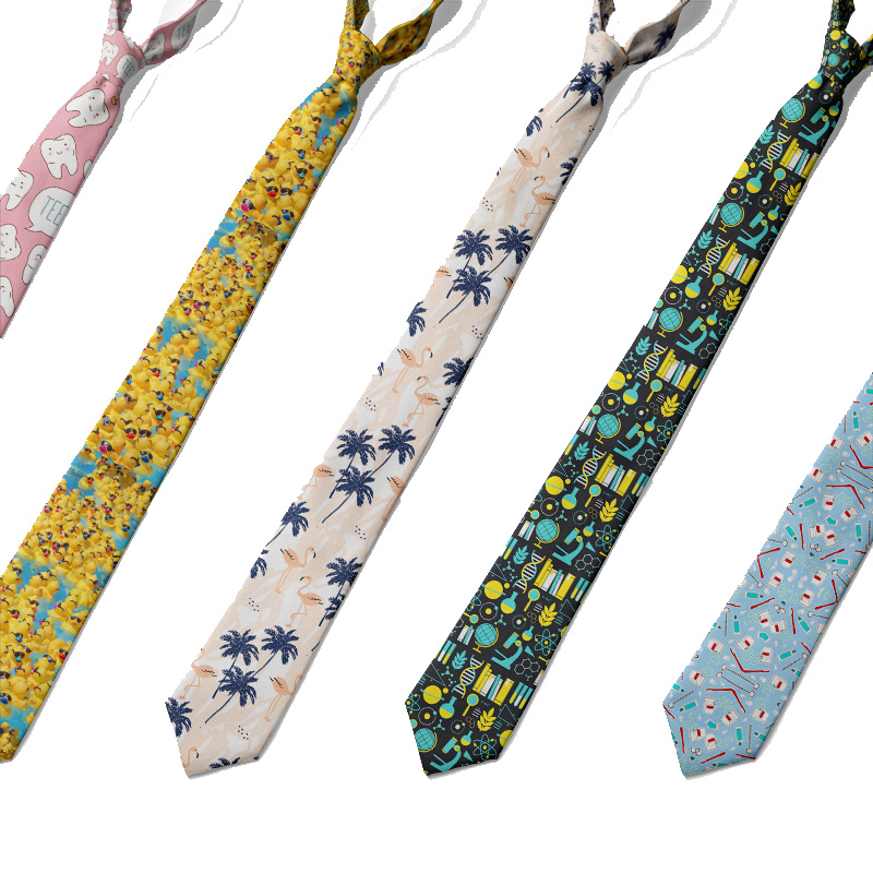 New Design Printed Custom Neckties Classic Polyester 8cm Flowers Men Tie Funny Ties For Men Formal Business Suit Party Gravit