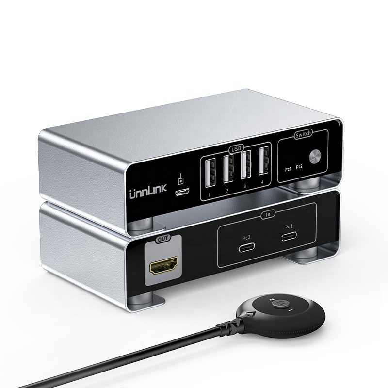 Новый 2x1 USB C KVM-переключатель Type-C к DP видео коммутатор ODM OEM