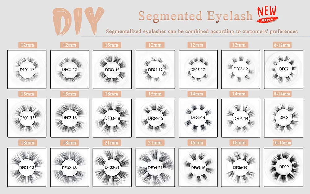 Drop shipping diy eyelash extensions 2021 New Eyelash Segmented Custom Packaging eyelash bond