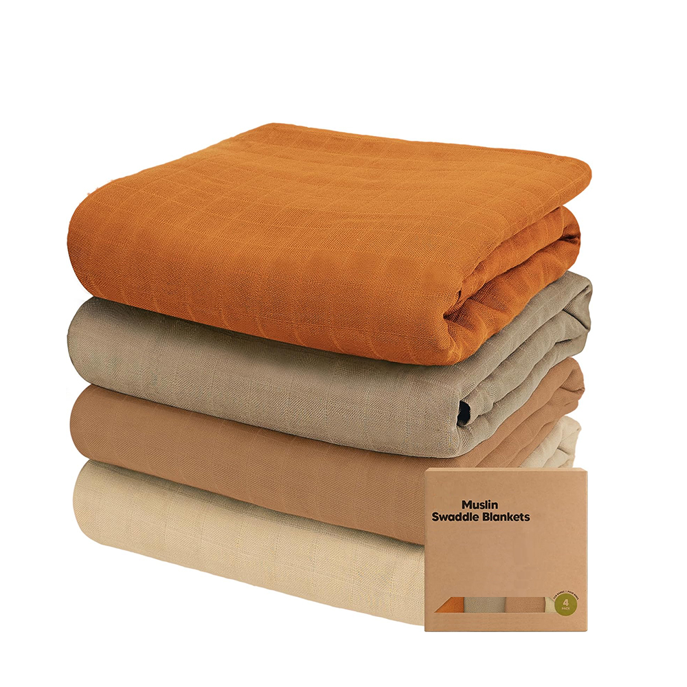 wholesale custom good price organic quality 100% bamboo cotton baby blanket muslin bamboo swaddle blankets wraps for newborns