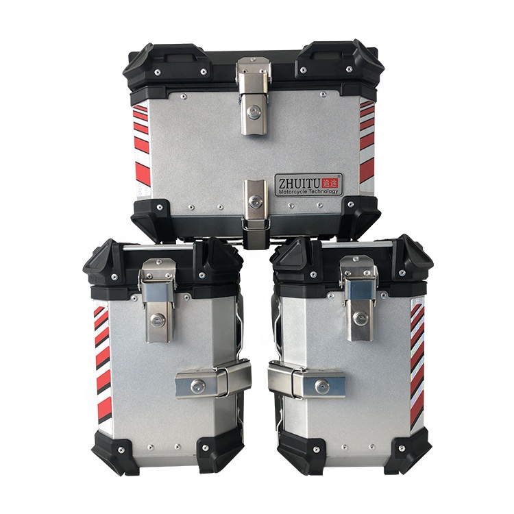 Factory price quick release aluminum alloy 38L waterproof trunk box side motorcycle Motorcycle Tail boxes