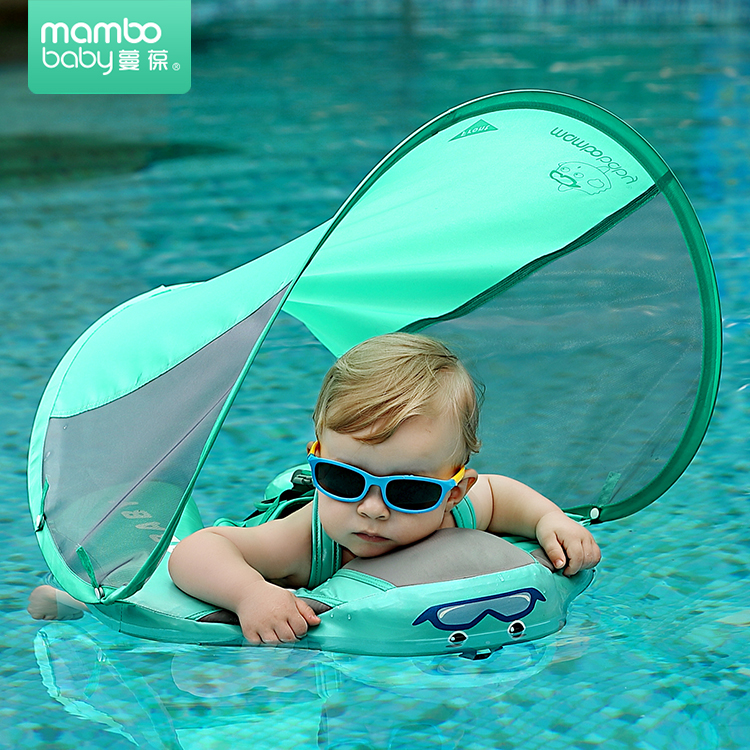 Mambobaby, однотонный ненадувной детский бассейн с навесом, без воздуха, плавающий бассейн для младенцев, летние детские плавательные кольца