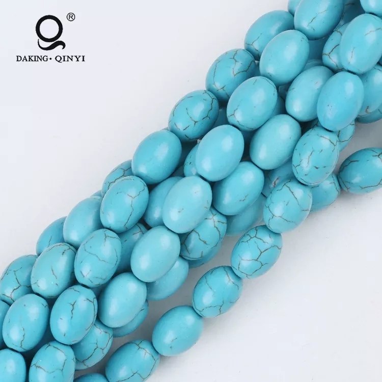 Jewelry Accessories Natural Rice Shape Turquoise Semi Precious Stone Beads