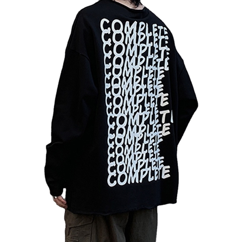Wholesale organic cotton loose casual large mens logo hoodies sweatshirts men's