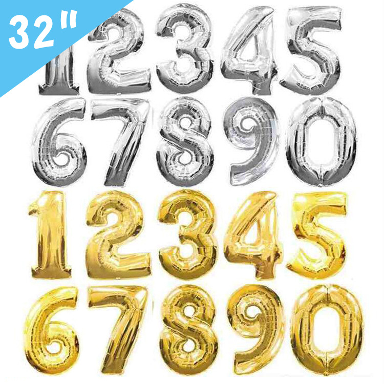 32 дюйма номер гелий алюминиевая фольга mylar 32 дюйма количество шарик из фольги в форме Китай цифрами 32 дюймов с днем рождения воздушные шары из фольги