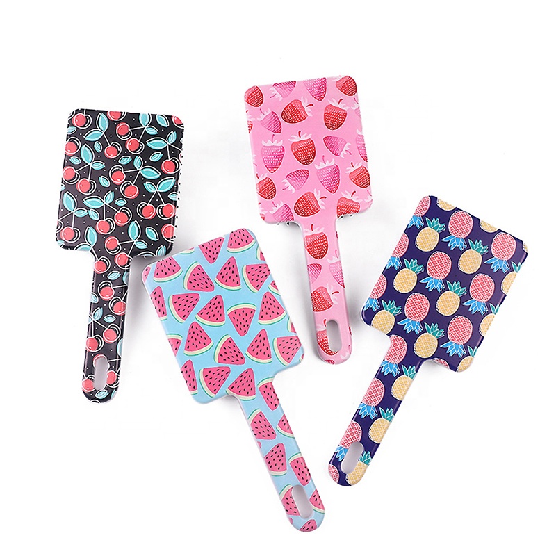 Fruit Print Hair Comb Clips Can Be Customized Comb with Hanging Holes