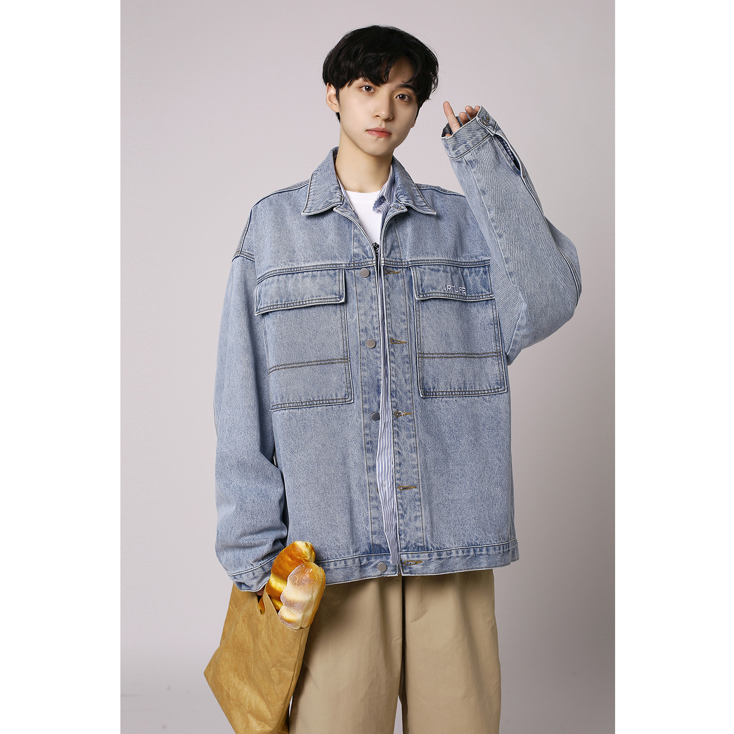 Wholesale Fashion Mens Men Cheap Workwear Jackets Big Pockets Loose Tools Jacket