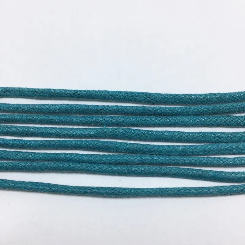 Low MOQ custom cotton round braided waxed cord