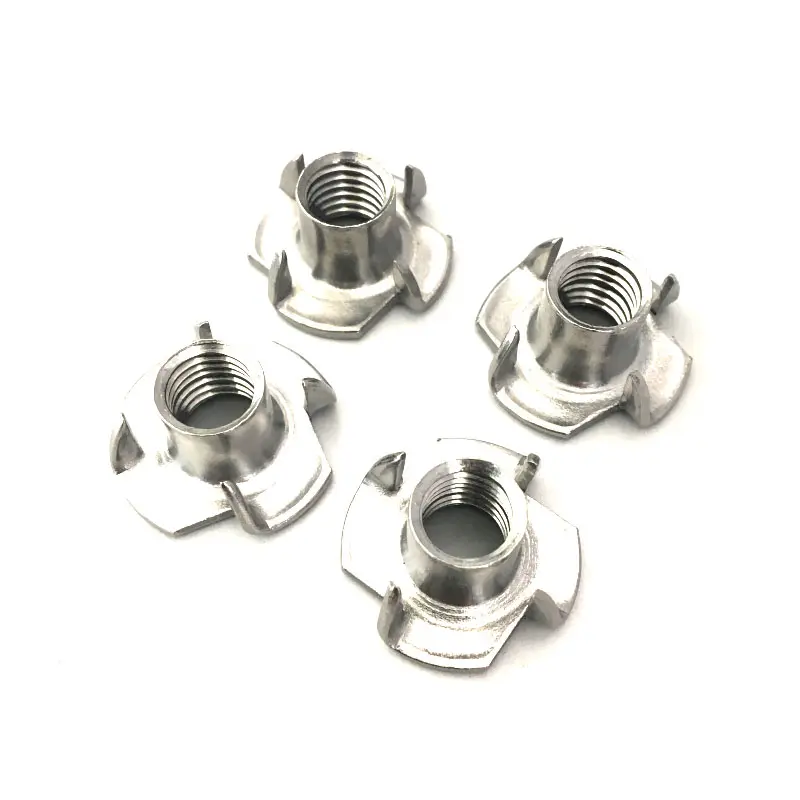304 Stainless Steel Din1624 4 Claw Tee Nut Four Prong Nut M4 Tee Nut
