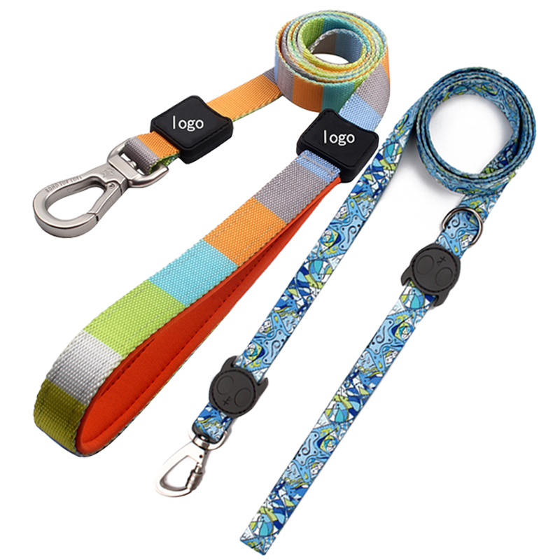 Long Soft Padded Pet Lead Stylish Shiny Polyester Pet Training Products Walking Leash