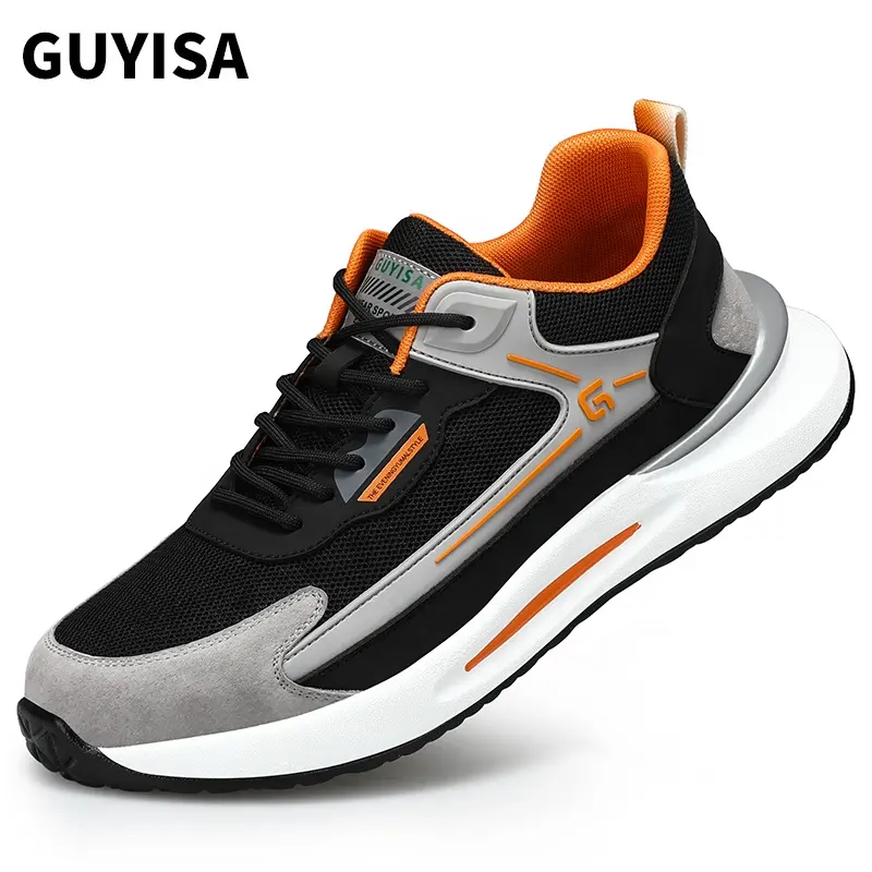 GUYISA Top Selling Men's Standard CE Steel Toe Safety Shoes Lightweight PU Men's Steel Toe Safety Shoes