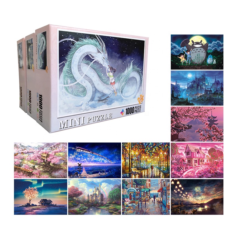 1000Pcs Creative High Difficulty Adult Super Mini Jigsaw Puzzle Scenery Landscape Educational Wooden Puzzle