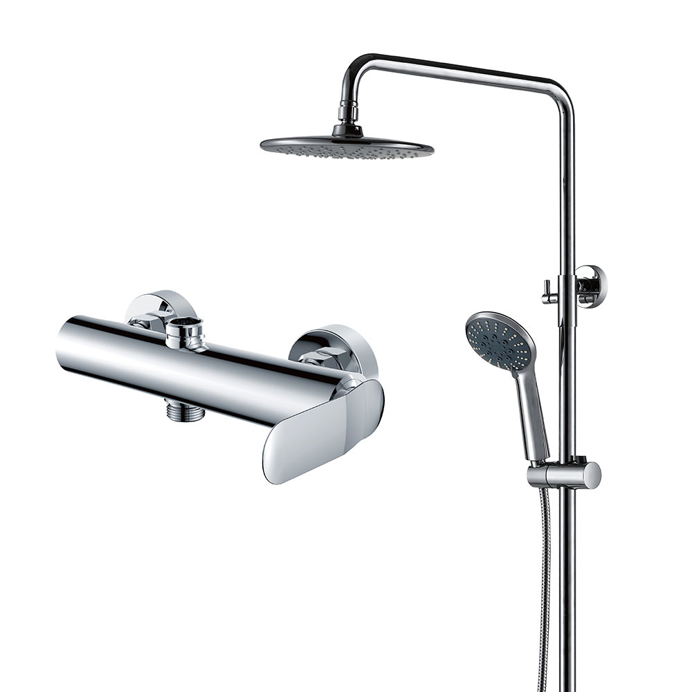 Health copper polished chrome bathroom water taps faucet shower sets