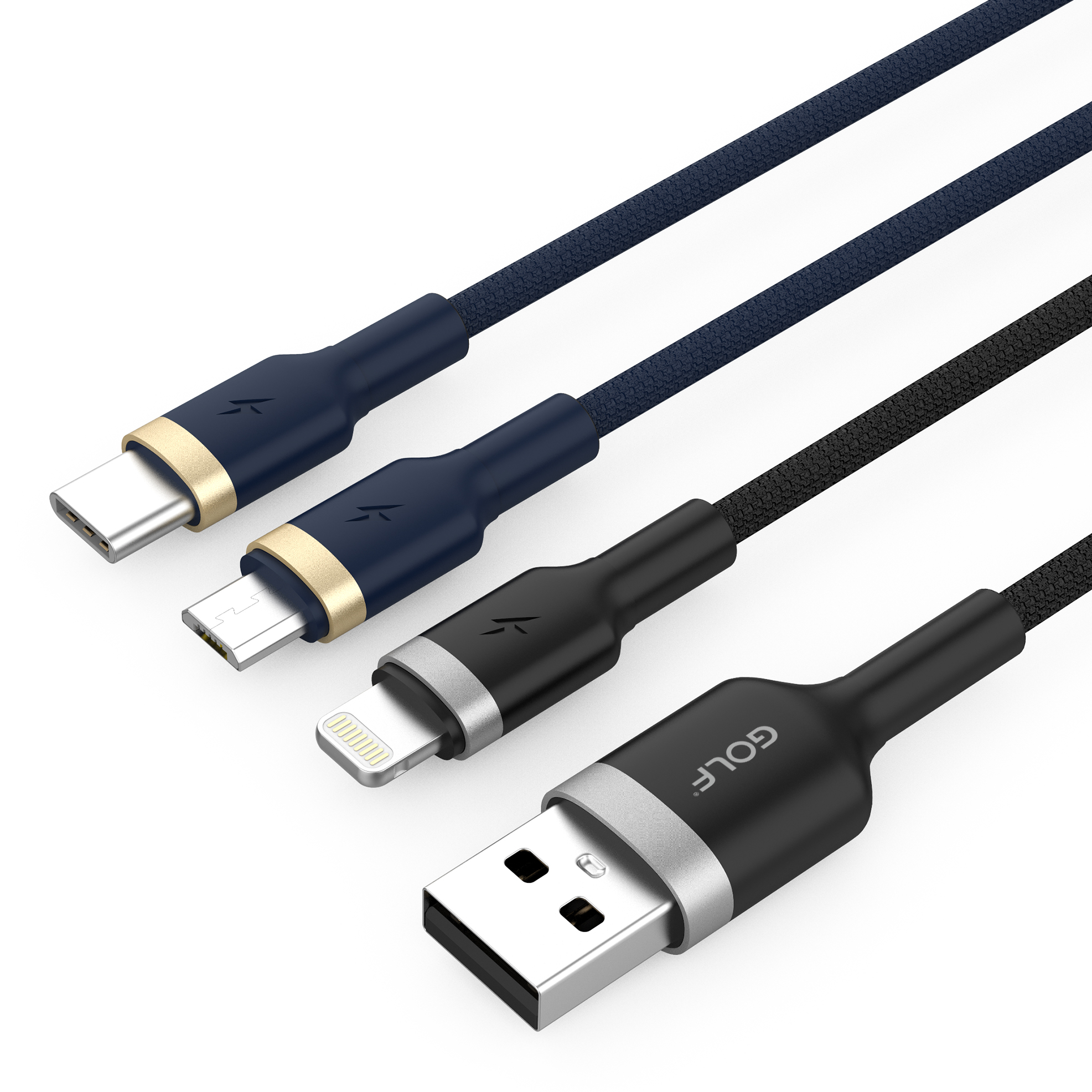 Гольф 2019 недавно разработанные USB кабели 2.4A быстрое зарядное устройство нейлоновый материал