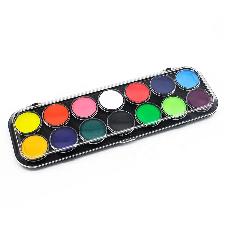 14 Color Face Painting Supplies Wholesale Professional Split Cake Water Based Face And Body Paint Palette