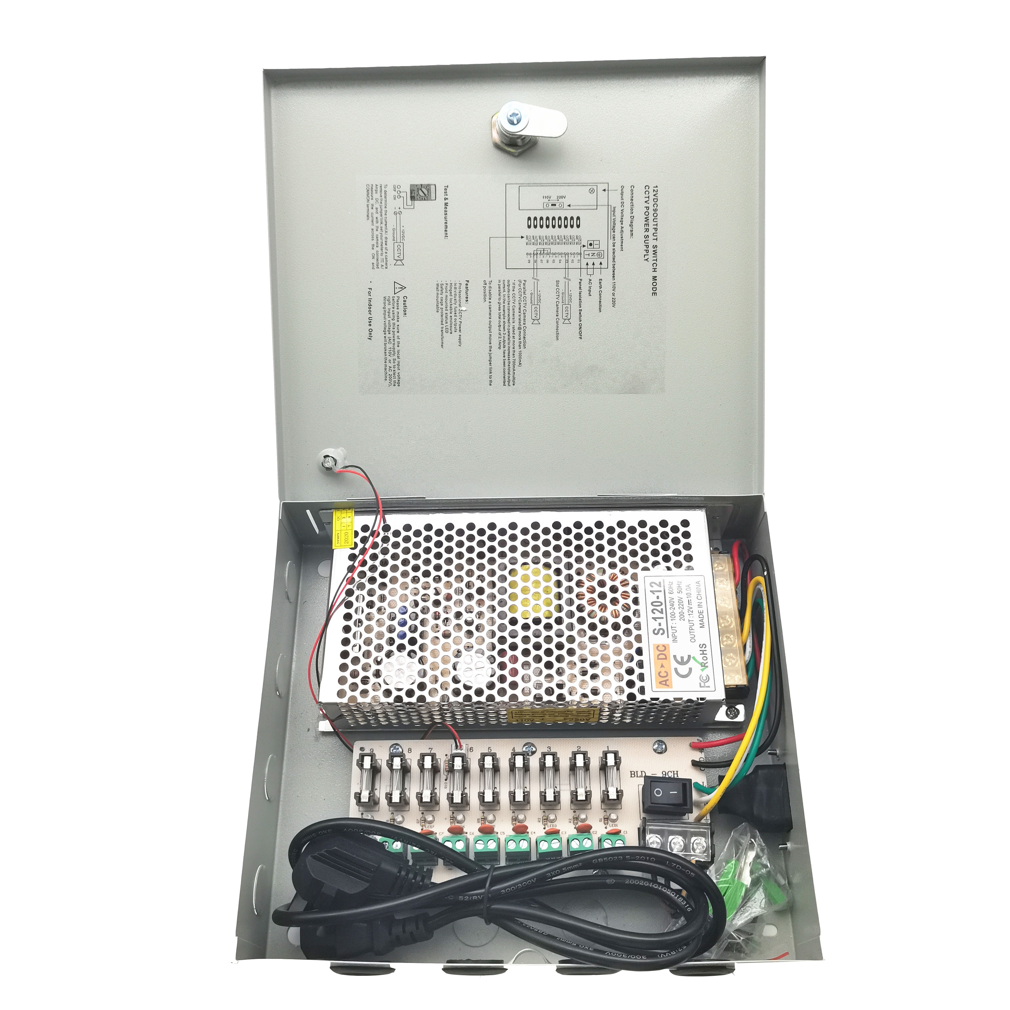 FSATECH Высокое качество AC DC 12V 20A 24V 10A 18CH импульсный источник питания для камеры видеонаблюдения