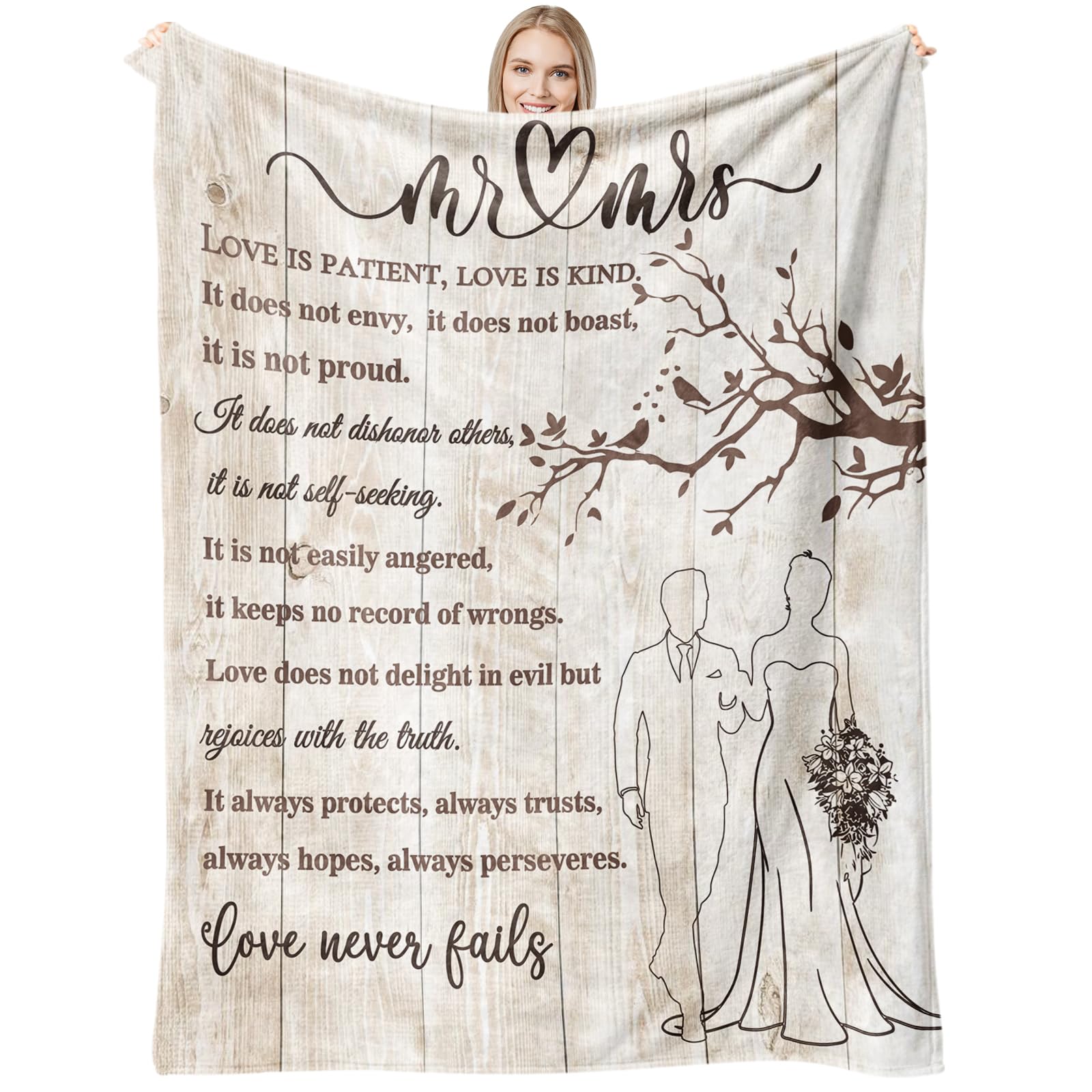 Wedding Gifts For Couples Soft Blanket, Bridal Shower Gifts For Bride To Be, Wedding Gifts For Newlyweds Wedding Throw Blanket