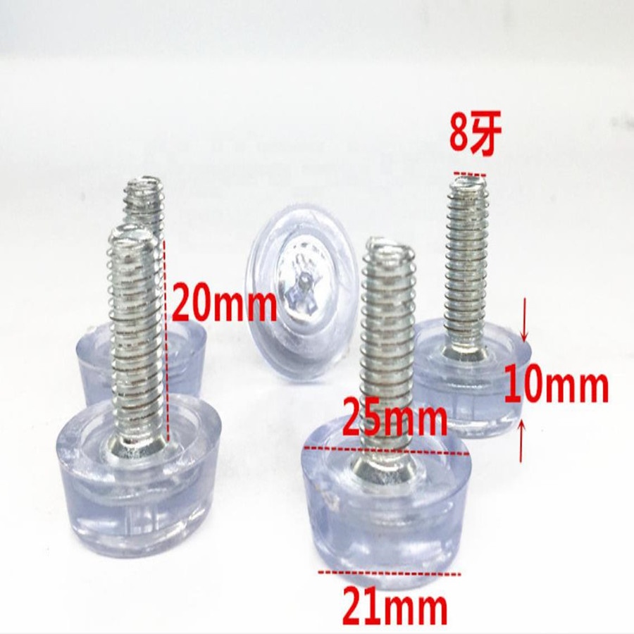 Rubber Silicone Plastic Clear Tubing End Caps Leveling Foot Adjuster Screw Tilt Glide Adjustable Feet Tube Insert with Thread