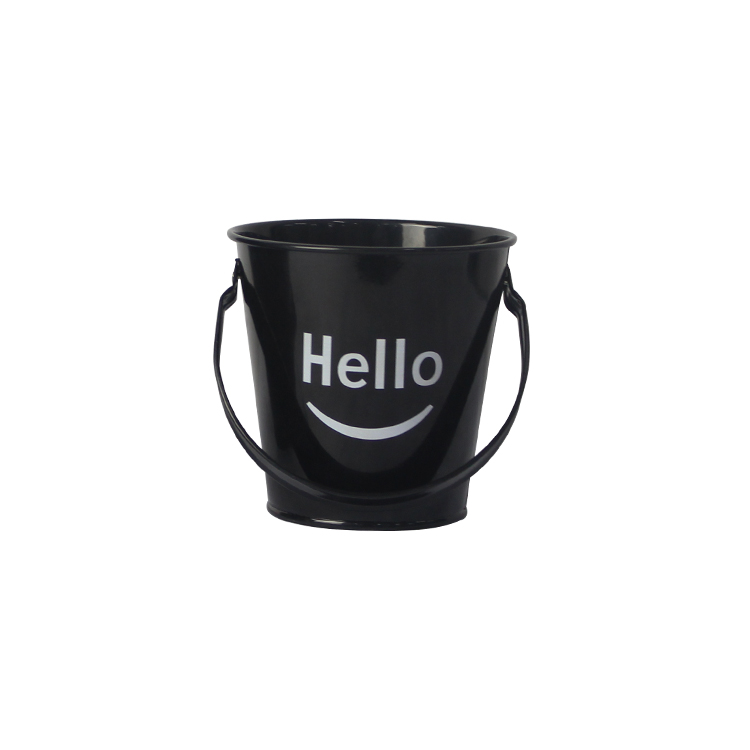 powder coating mini gift storage pail with handles 140ml galvanized iron small bucket metal decorative candy treat bucket