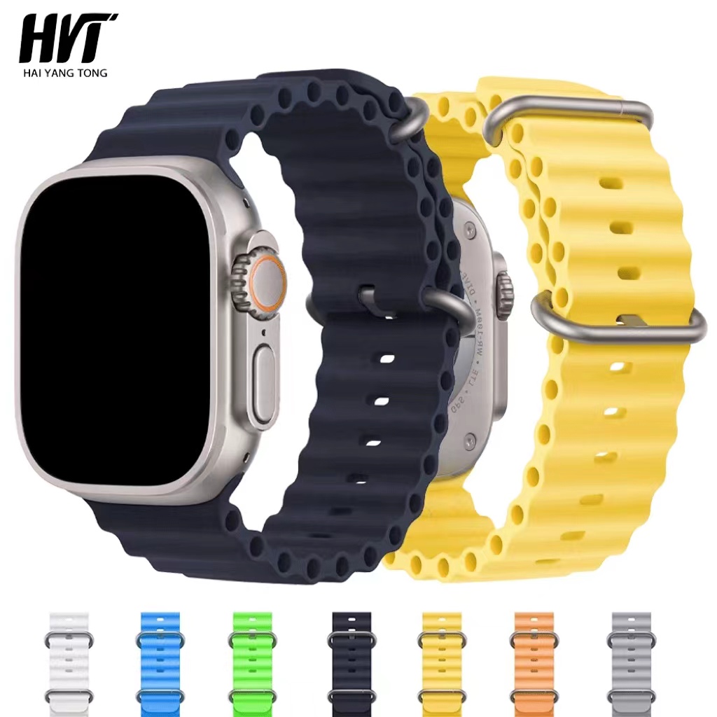Ремешок силиконовый для Apple Watch Series 8 Ocean Band 49 мм 45 мм, аксессуары для часов Ultra Ocean Band, новинка 2022