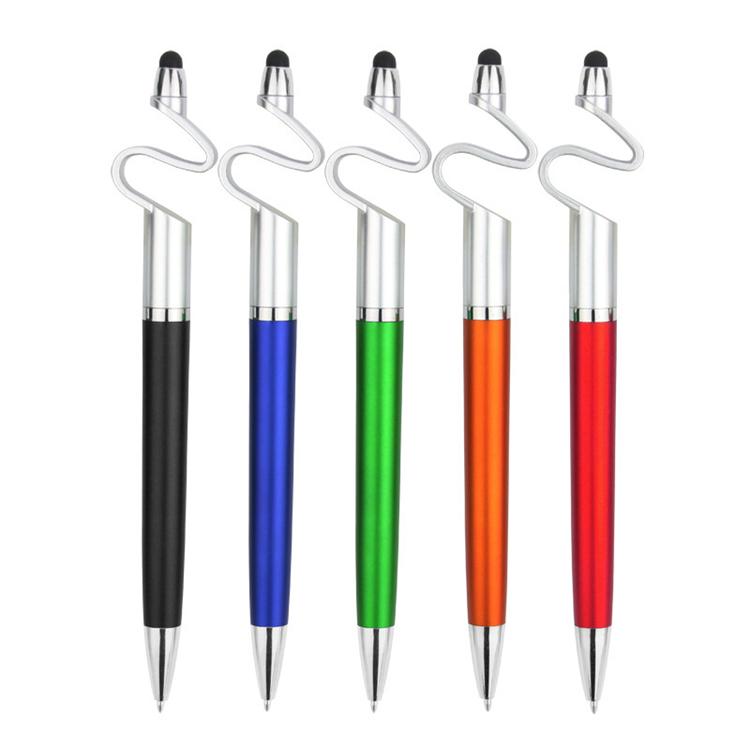 Copllent brand 10pcs/set mobile phone holder soft touch screen advertising pen office ballpoint pen