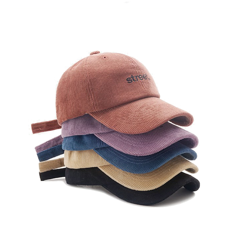 Custom Winter Baseball Sports Caps Design You Own Corduroy Embroidery Dad Hats