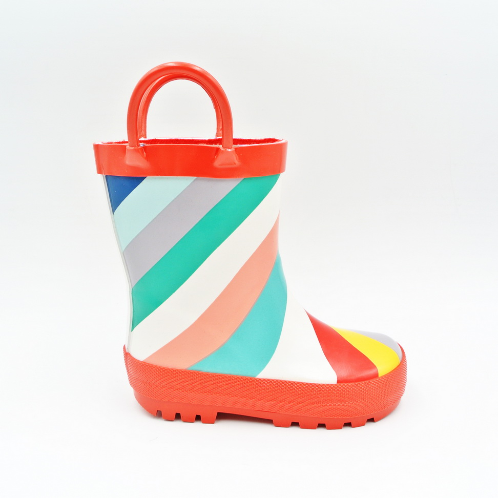 baby rainbow print kids rubber boots