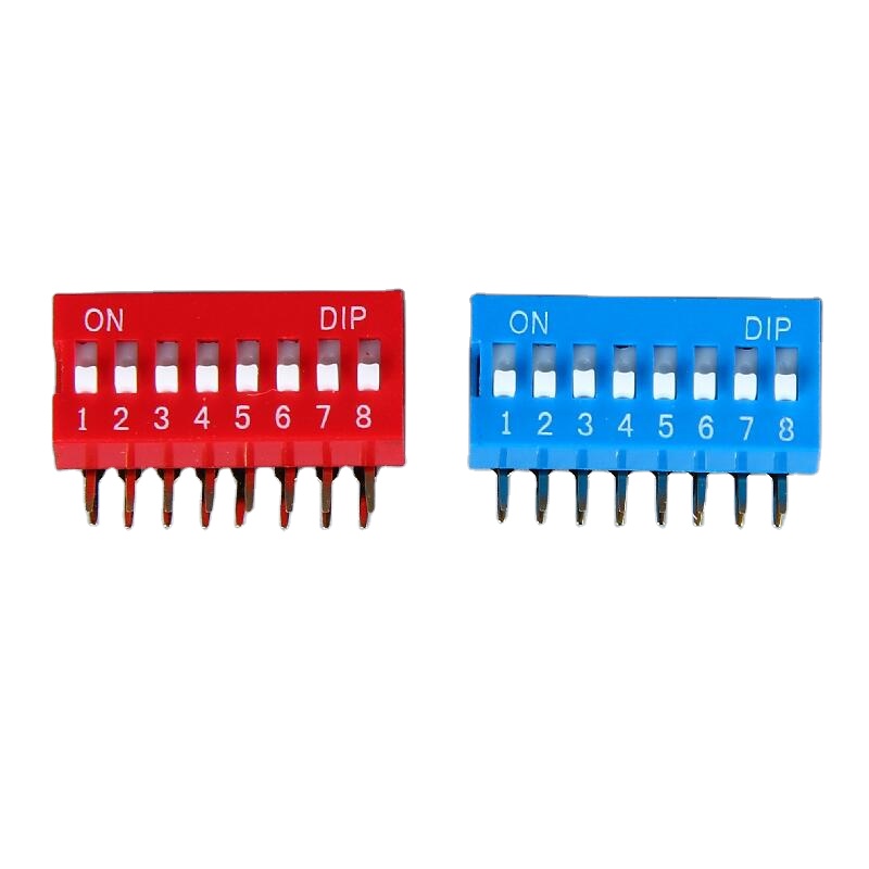 DA-E08 8 Pin SPST пуш-ап электронный переключатель красный dip-переключатели