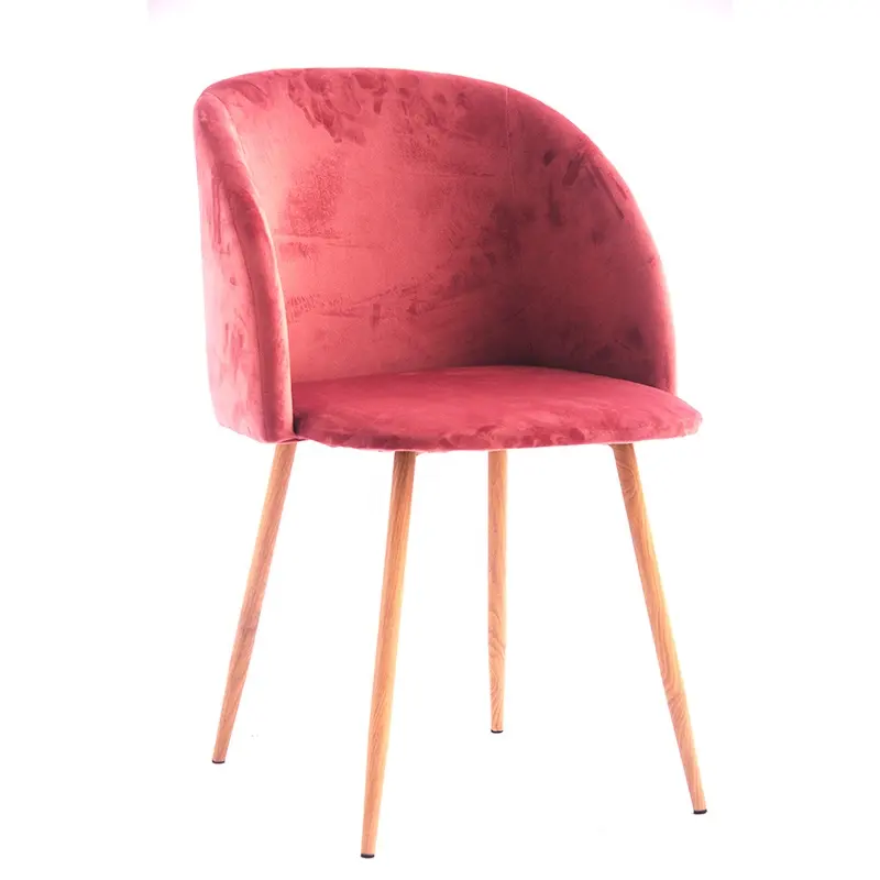Nordic Style Dining Room Furniture Cheap Velvet Pink Leisure Chairs Modern Design Fabric Dining Chair