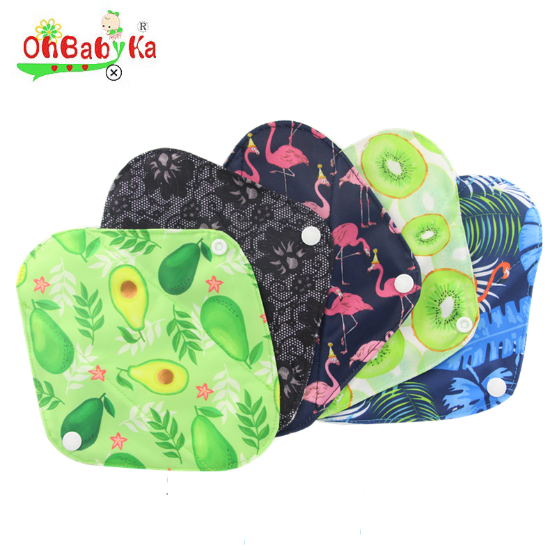 Ohbabyka оптовая продажа многоразовые женские прокладки каждый вкладыш в одном полипропиленовом пакете подкладка для трусиков моющаяся и многоразовая ткань супер впитывающий OEM ODM