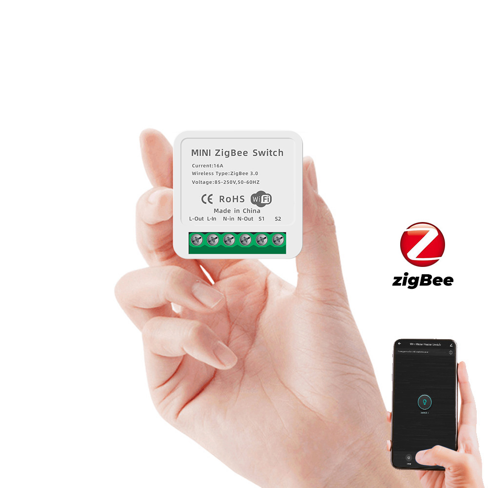 Tuya ZigBee Wi-Fi умный переключатель света 16A мини Модуль Автоматизации "сделай сам" выключатель поддерживает связь с 2-мя способ дистанционного управления для Alexa,Google Home