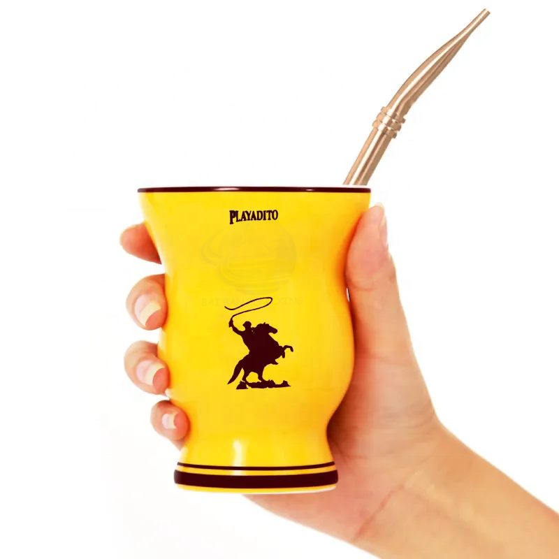 200ml Gourd Ceramic Yerba Mate Cup Insulated Gourd Yerba Mate Cup With Bombilla Straw Yerba Mate cup